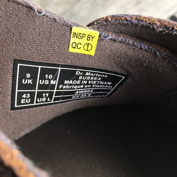 Dr. Martens Doc Sussex Bear Track Leather Men's Grunge Punk Work Boots Size 10 - Picture 9 of 10